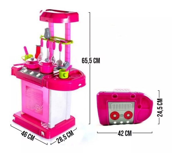 Cocina Infantil Niñas Maletín + Luces Sonidos Rf 00858