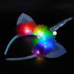 Diadema Tiara Unicornio Luz Led Floral Niñas