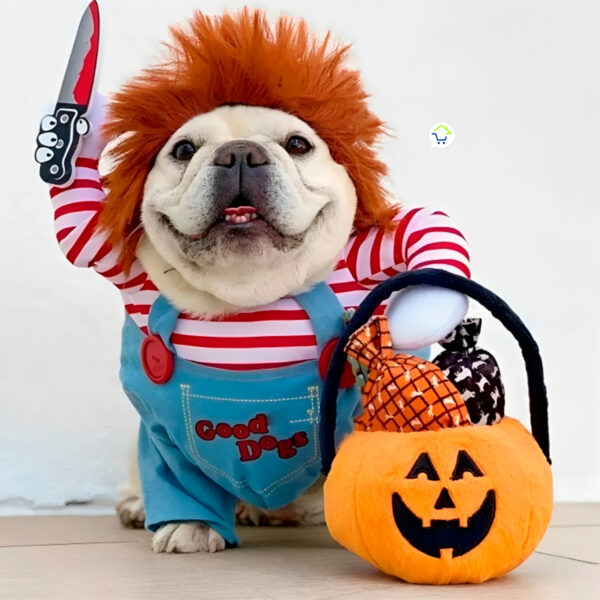 Disfraz De Muñeco Asesino Para Perro Gato Mascotas Halloween