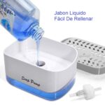 Dispensador Acrílico De Jabón Liquido Lavaplatos + Esponja