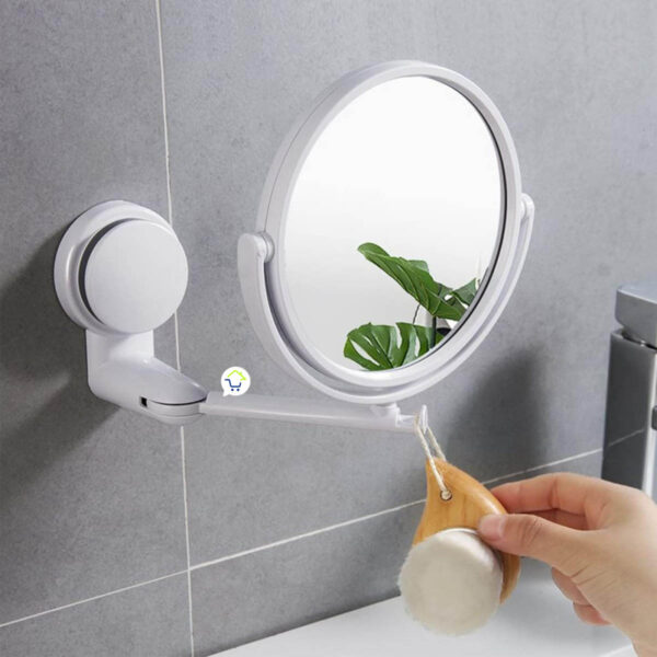 Espejo De Baño Retráctil Circular Tocador Extensible Plegable