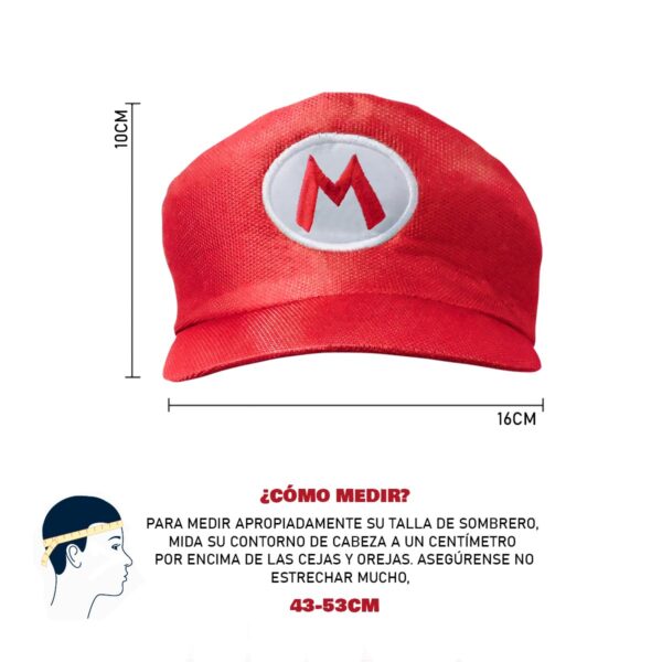 Gorra Mario Bros Disfraz Infantil Caricatura Videojuegos