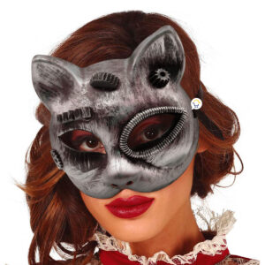 Máscara Steampunk Gato Disfraz Fiesta Halloween Mujer