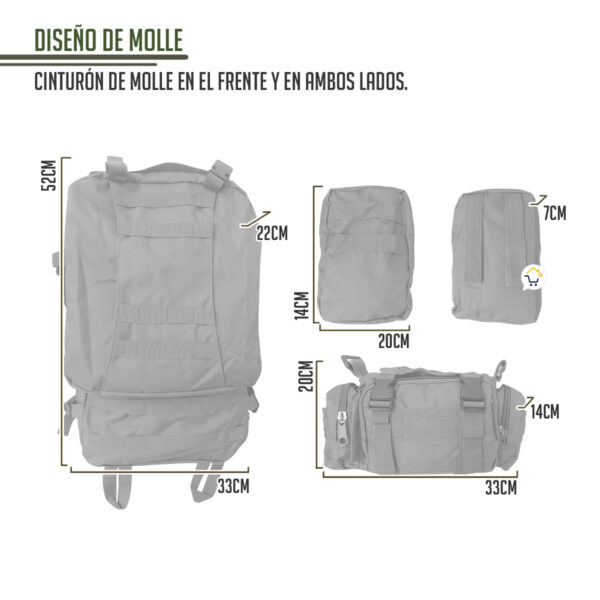 Morral Militar Grande 56 Litros Táctico Asalto Camping