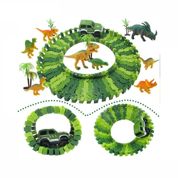 Pista Jurasica Carro Set Armable Juguete Dinosaurios