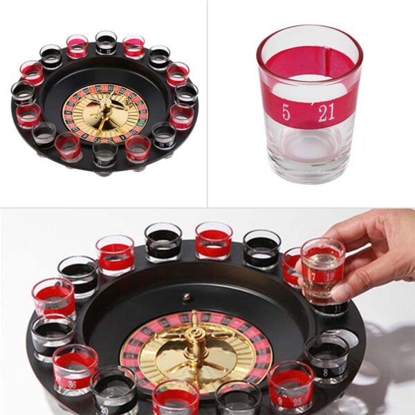 Ruleta Shots Juego De Mesa Para Tomar Spinning 16 Piezas