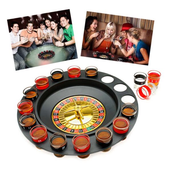 Ruleta Shots Juego De Mesa Para Tomar Spinning 16 Piezas