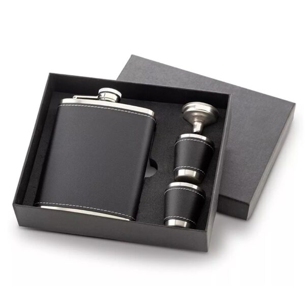 Set Licorera Whiskera 8Oz + 2 Copas + Embudo