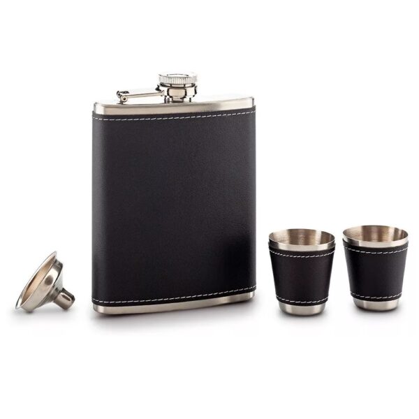 Set Licorera Whiskera 8Oz + 2 Copas + Embudo