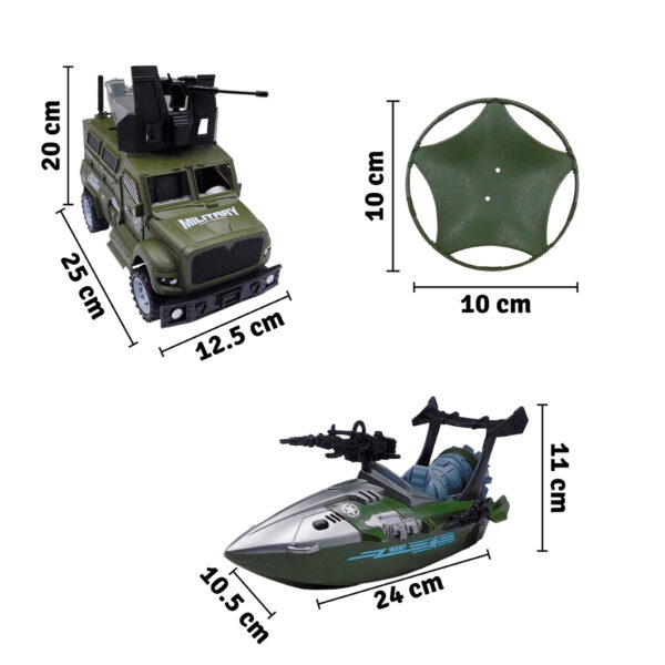 Set Militar Vehículos X6 Accesorios Juguete Niños