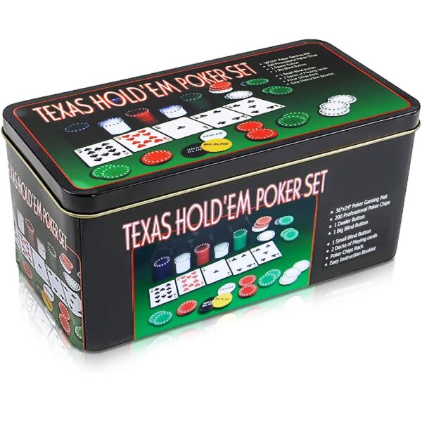 Set Poker Texas X200 Fichas En Caja Metalica