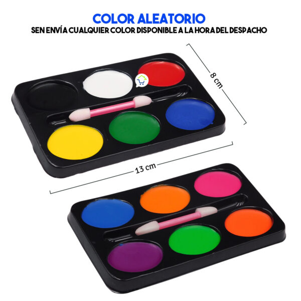 Set X2 Pinta Caritas 6 Colores Maquillaje Halloween Fiestas