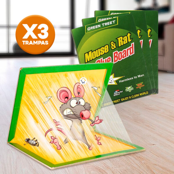 Set X3 Trampas Pegamento Para Ratón Pegante Mata Ratas