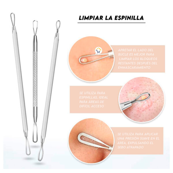 Kit Extractor Espinillas 7 Piezas Removedor Acné Puntos Negros