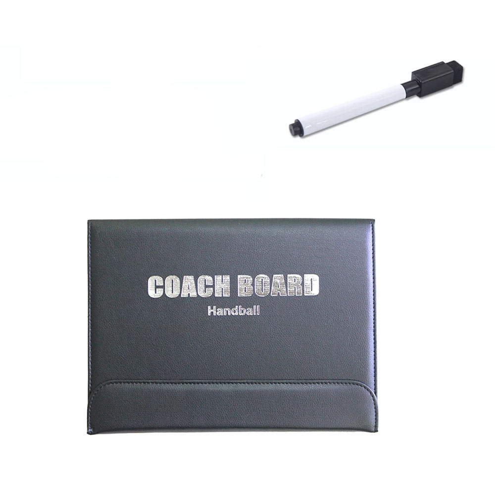 Carpeta táctica magnética de balonmano plegable color negro con marcador blanco.