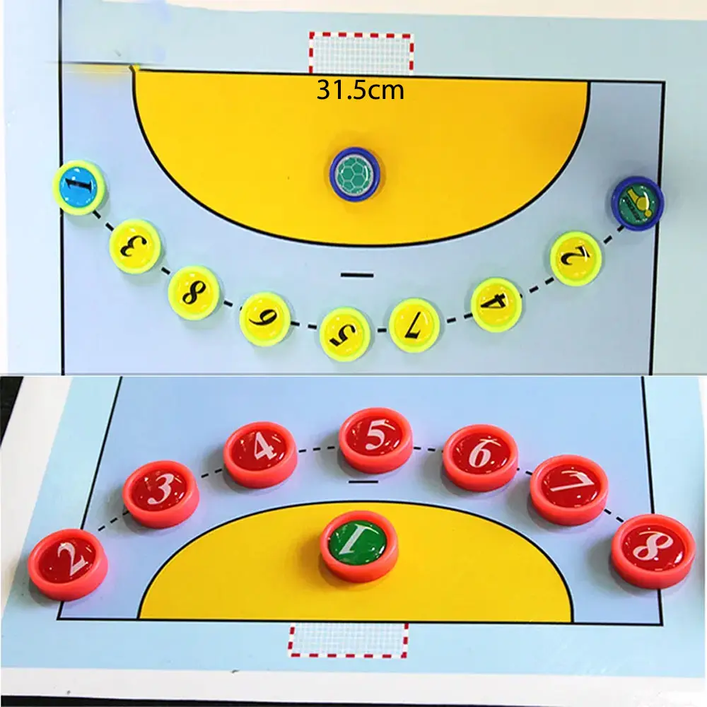 Carpeta táctica de balonmano plegable con imanes de números y balón, 31.5cm.