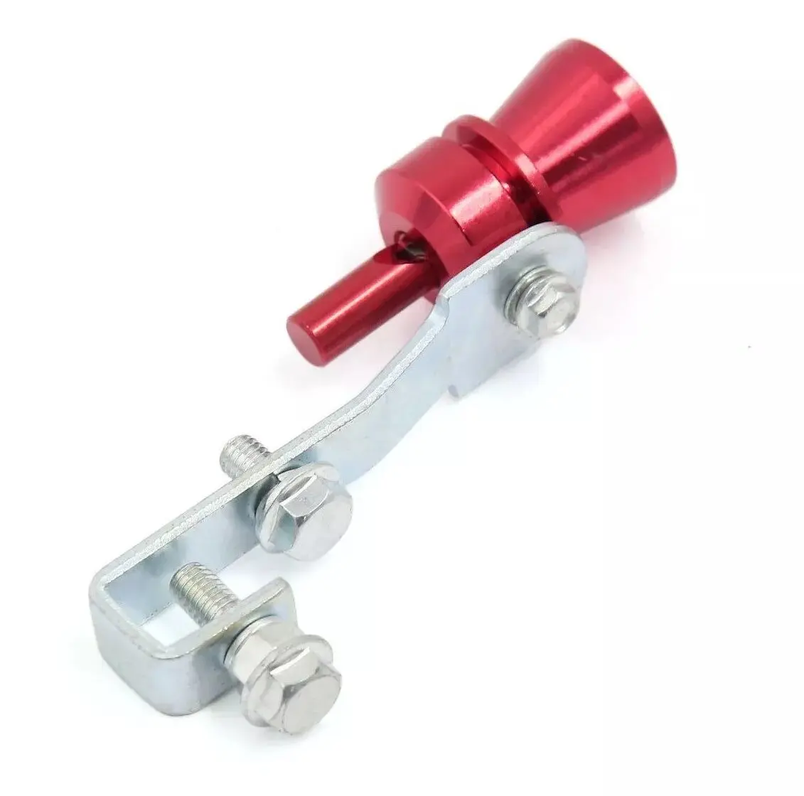 Silbato turbo rojo para coche, simula rugido deportivo, con soporte metálico ajustable y pernos.