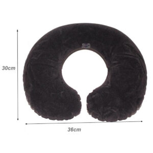 Cojín de viaje cervical Intex 68675, negro, suave, forma de U, para cuello y descanso.