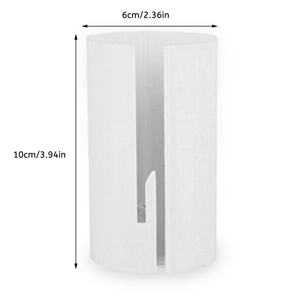 Cortador de papel regalo blanco, cilíndrico, de 10cm x 6cm, con ranura para facilitar el corte.