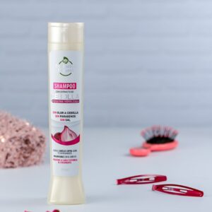 Shampoo Evolución Natural con extracto de cebolla y queratina, sin olor, parabenos ni sal.