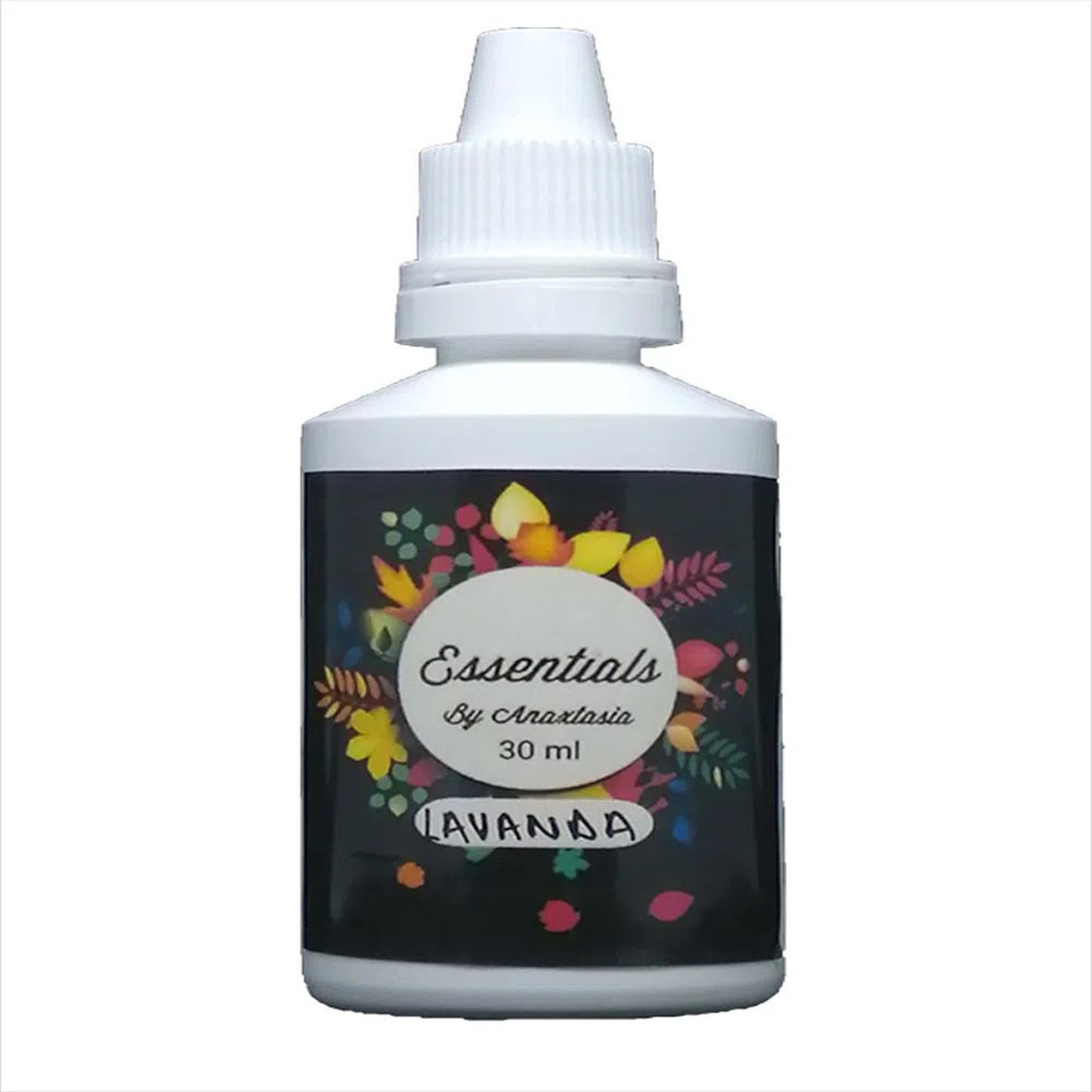 Botella de 30 ml de esencia concentrada hidrosoluble "Essentials by Anastasia" sabor Lavanda, con etiqueta floral.