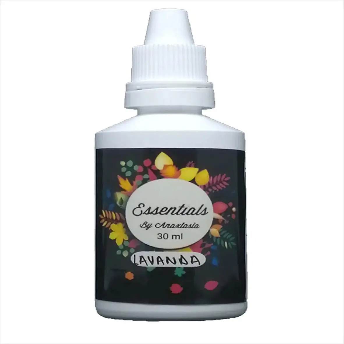 Botella de 30 ml de esencia concentrada hidrosoluble "Essentials by Anastasia" sabor Lavanda, con etiqueta floral.
