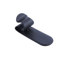 Gancho negro universal para sombrilla, de plástico flexible, ideal para colgar objetos.