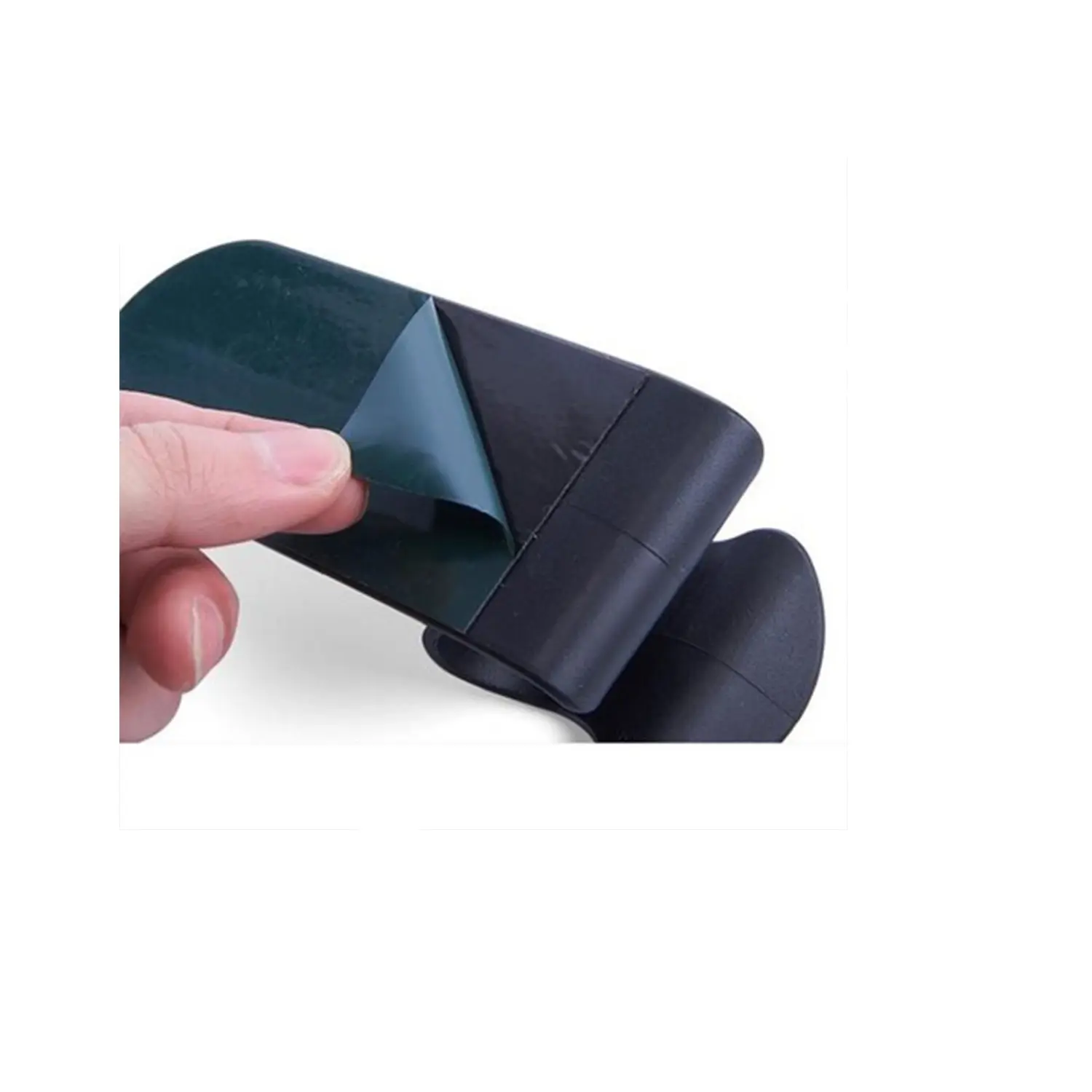 Gancho soporte universal negro para sombrilla, con adhesivo removible.