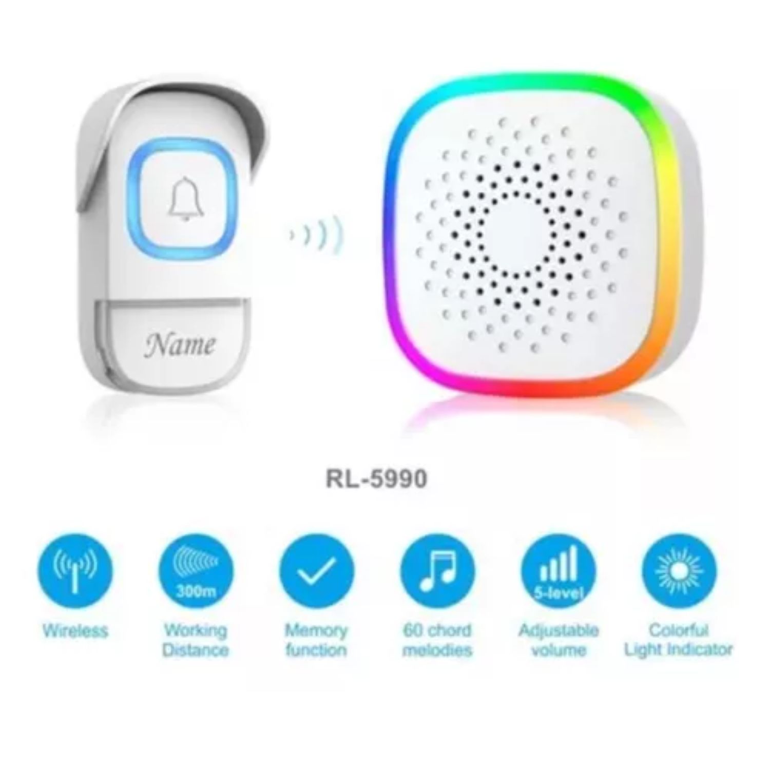 Timbre Inalámbrico con 60 Melodías y Alcance 300m - Alerta tu hogar instantáneamente - Imagen 3