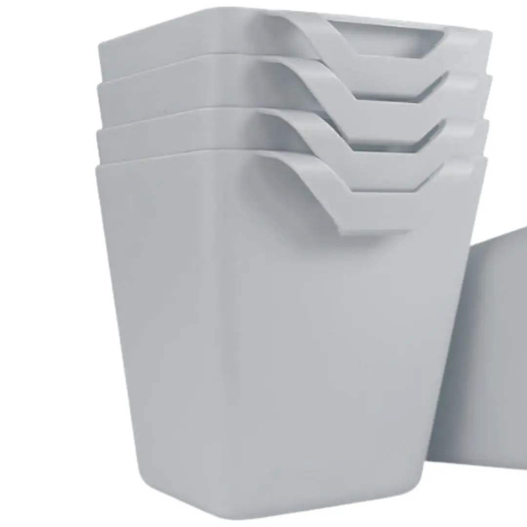 Kit x4 organizadores colgantes grises 12cm.