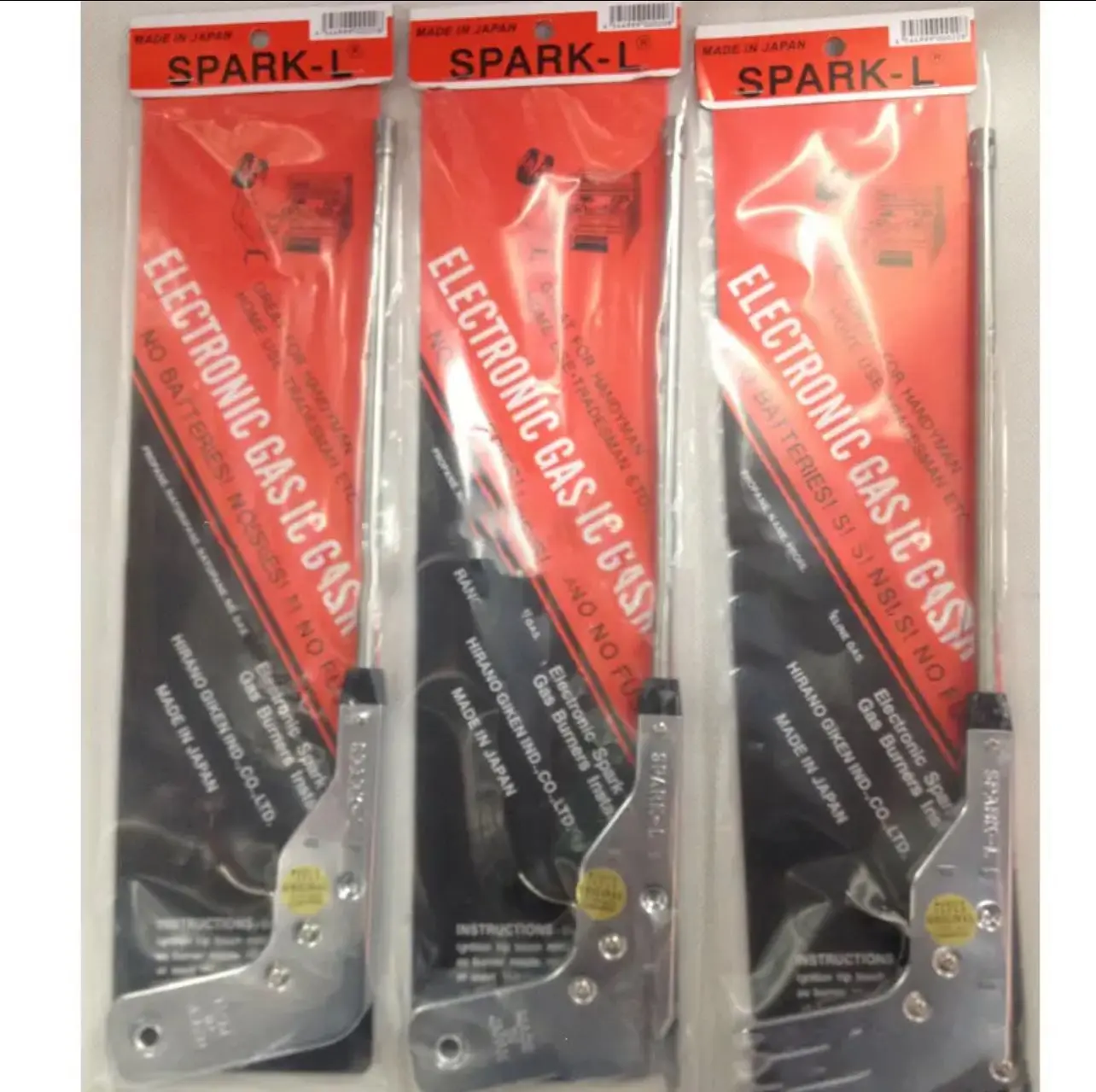 Set x2 encendedores electrónicos Spark-L plateados, para cocina y horno, hechos en Japón.