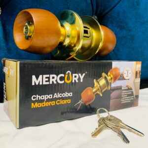 Chapa para Alcoba con Mango en Madera Clara - Garantiza privacidad y seguridad en tus espacios