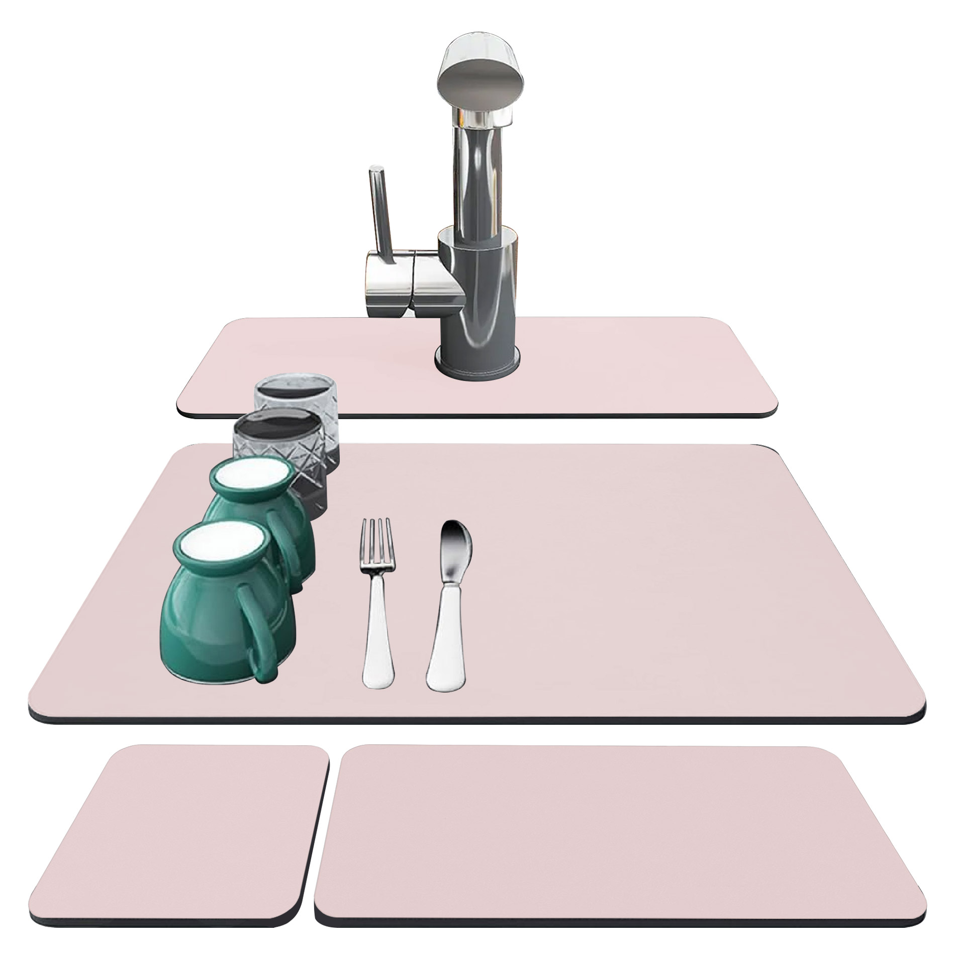 Set x4 Tapetes Alfombrillas Absorbentes para Cocina - Mantén tus encimeras secas y organizadas - Imagen 3