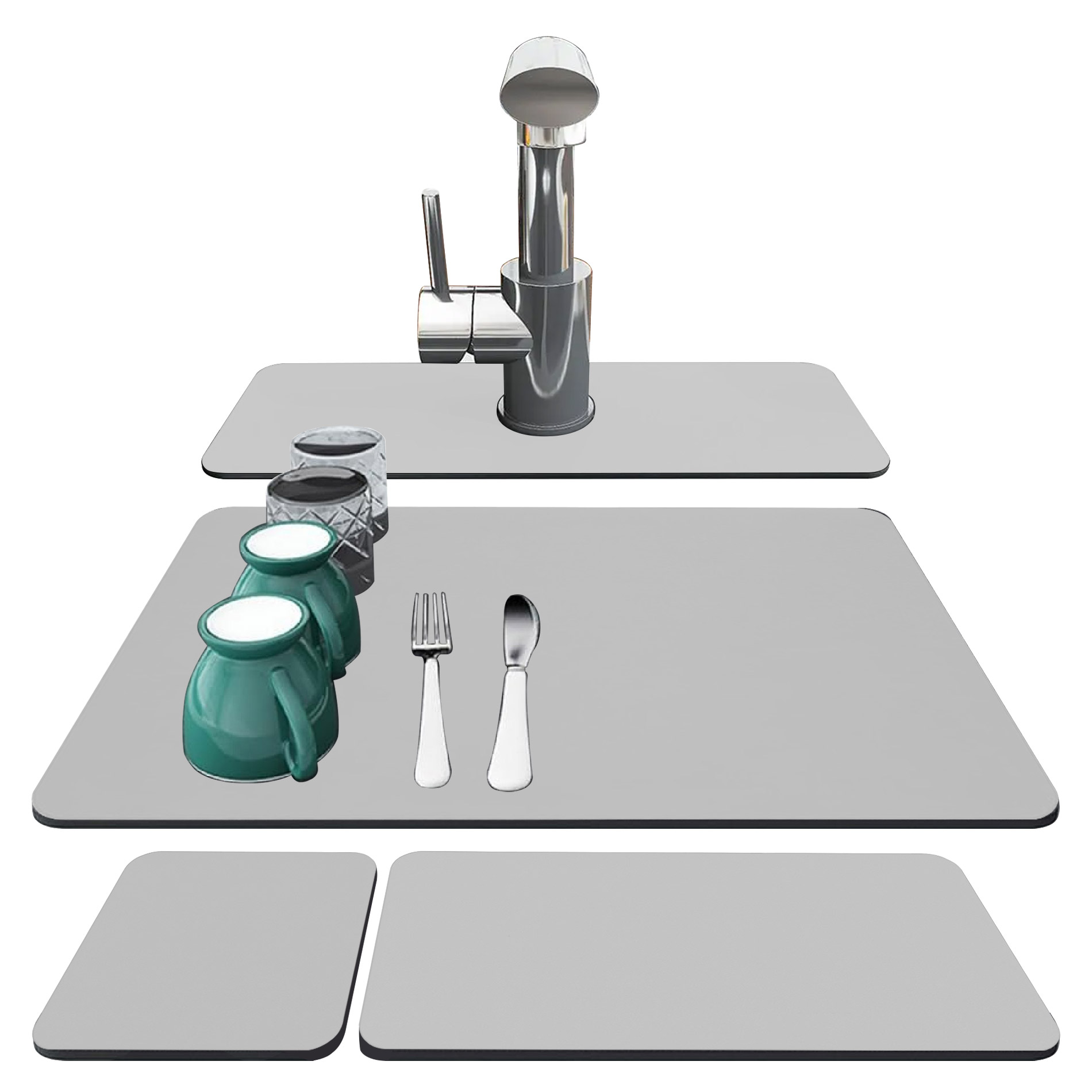 Set x4 Tapetes Alfombrillas Absorbentes para Cocina - Mantén tus encimeras secas y organizadas