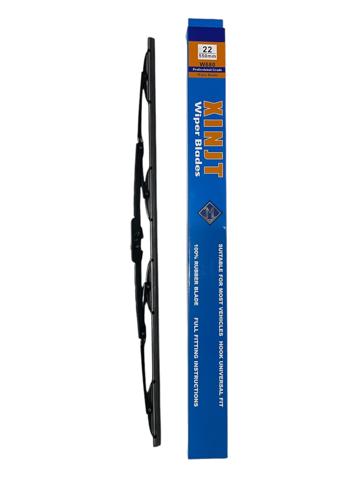Plumillas limpiaparabrisas metálicas universales XINJIT 22" 550mm, goma 100%, para vehículos con gancho.