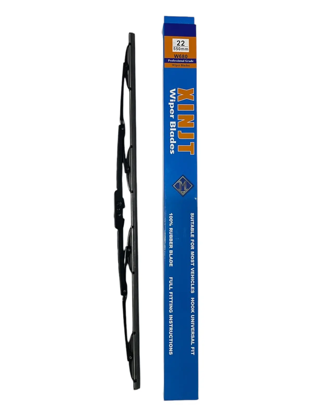 Plumillas limpiaparabrisas metálicas universales XINJIT 22" 550mm, goma 100%, para vehículos con gancho.