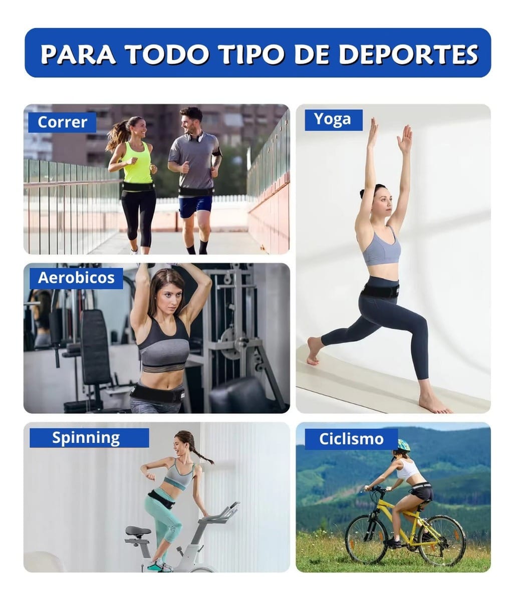 Cinturón lumbar para ciática y dolor de espalda, ideal para correr, yoga, aeróbicos, spinning y ciclismo.