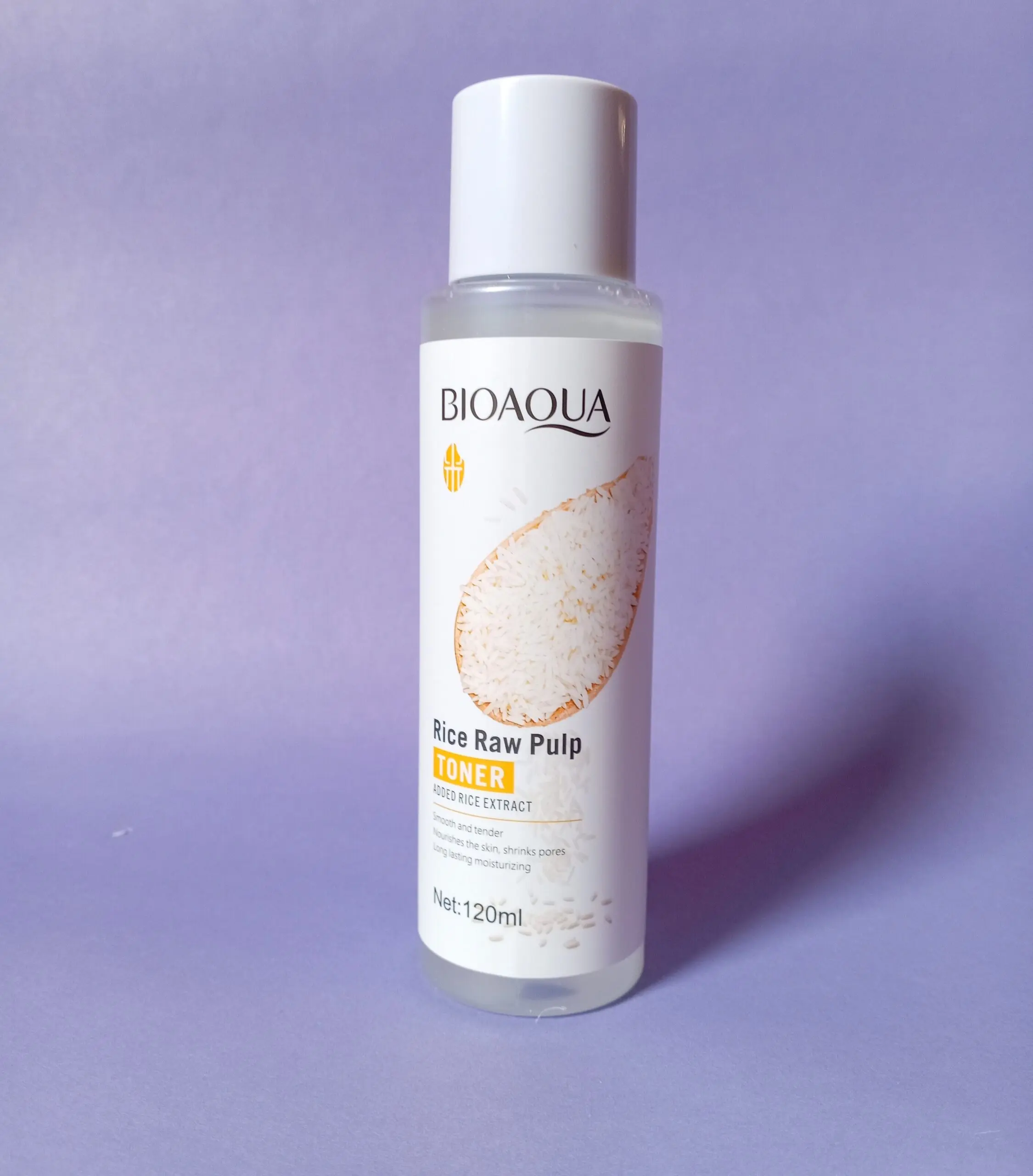 Tónico facial BIOAQUA Rice Raw Pulp con extracto de arroz, 120 ml.