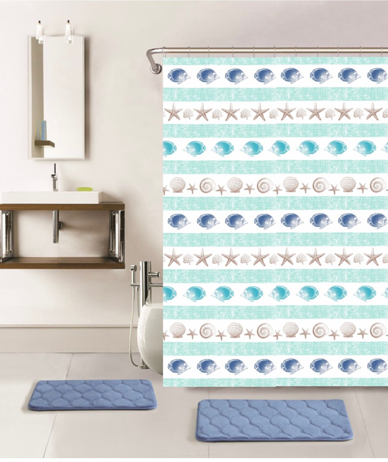 Cortina de Baño Decorativa con Diseños Modernos - Transforma tu espacio y evita salpicaduras - Imagen 7
