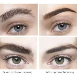Comparación de cejas antes y después de depilar, mostrando el efecto de mejora y definición.