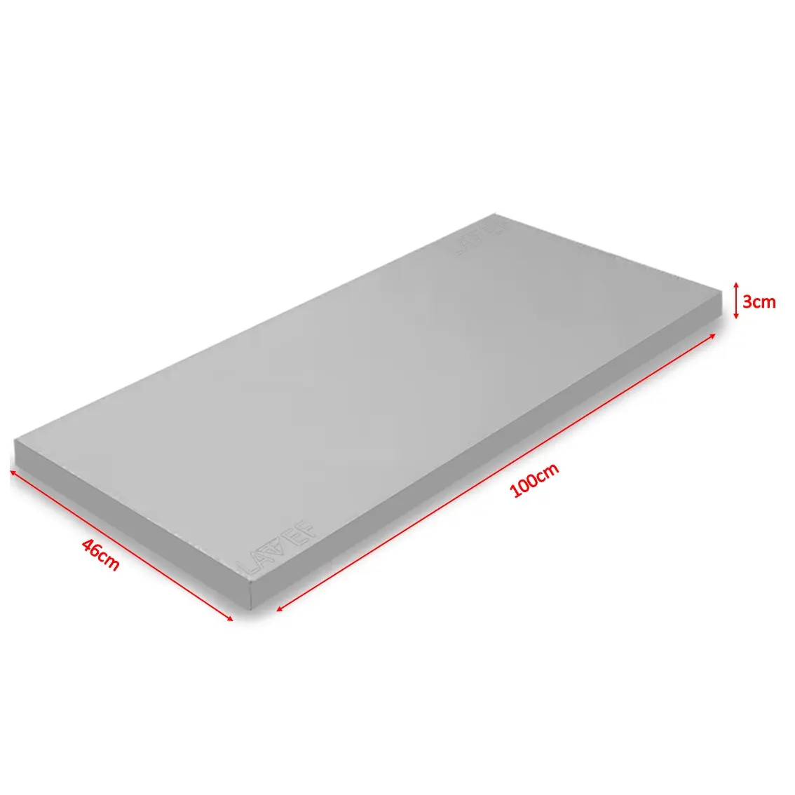 Colchoneta de ejercicio Lavef gris 100x46x3cm, alta densidad, anti-fluido, ideal para entrenar cómodamente.