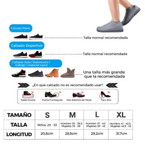 Set x2 botas de lluvia cortas grises impermeables, cubren calzado deportivo y plano, talla M.
