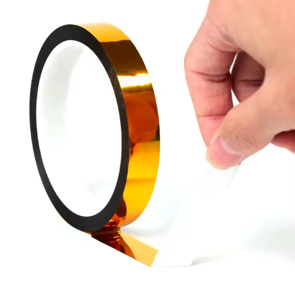 Cinta adhesiva dorada brillante de 12mm, mano despegando protector, ideal para proyectos.