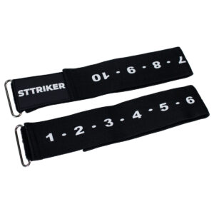 Bandas de oclusión STTRIKER negras con números 1-6 y 7-10, para entrenamiento muscular.