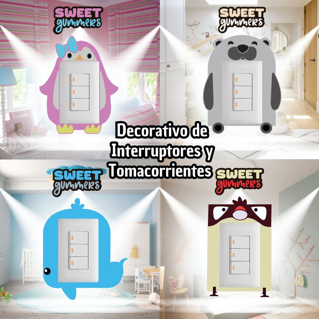 Decorativo PVC Diseño Osito para Interruptores - Personaliza tus paredes con ternura y estilo - Imagen 3