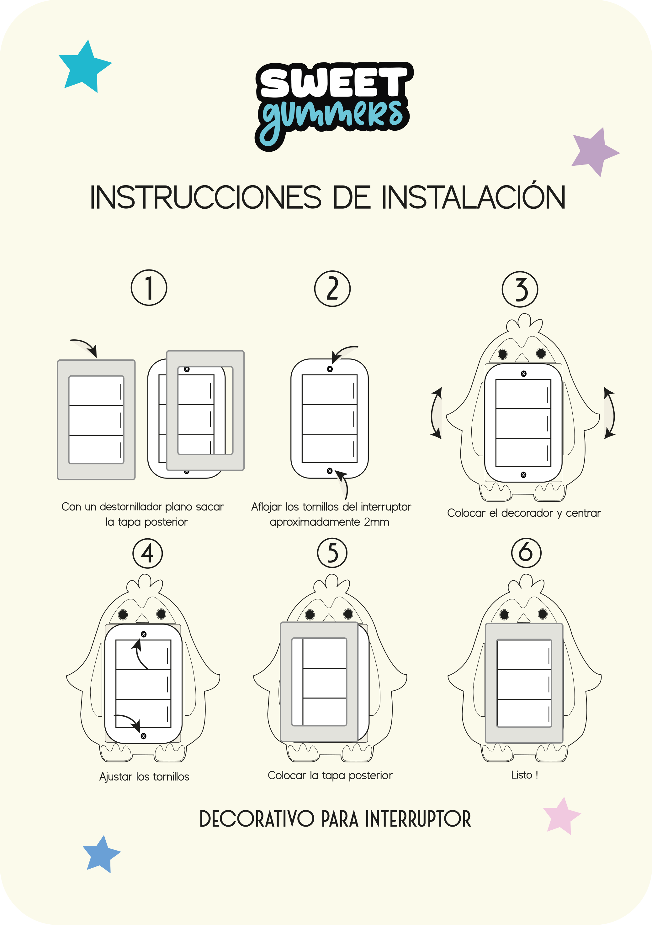 Decorativo PVC Diseño Osito para Interruptores - Personaliza tus paredes con ternura y estilo - Imagen 4