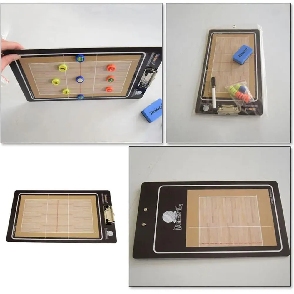 Tablero táctico PVC voleibol profesional con imanes de jugadores, marcador y borrador.