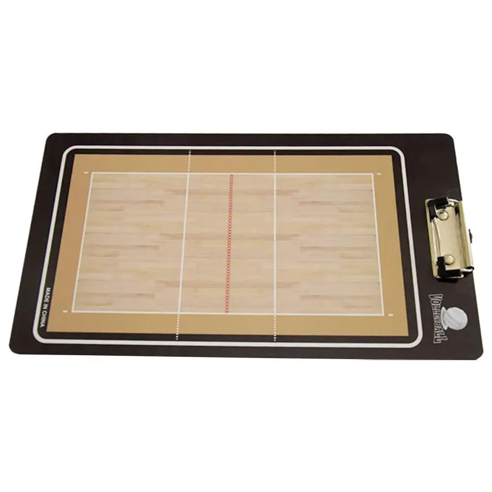 Tablero táctico PVC voleibol profesional con campo de juego y clip.