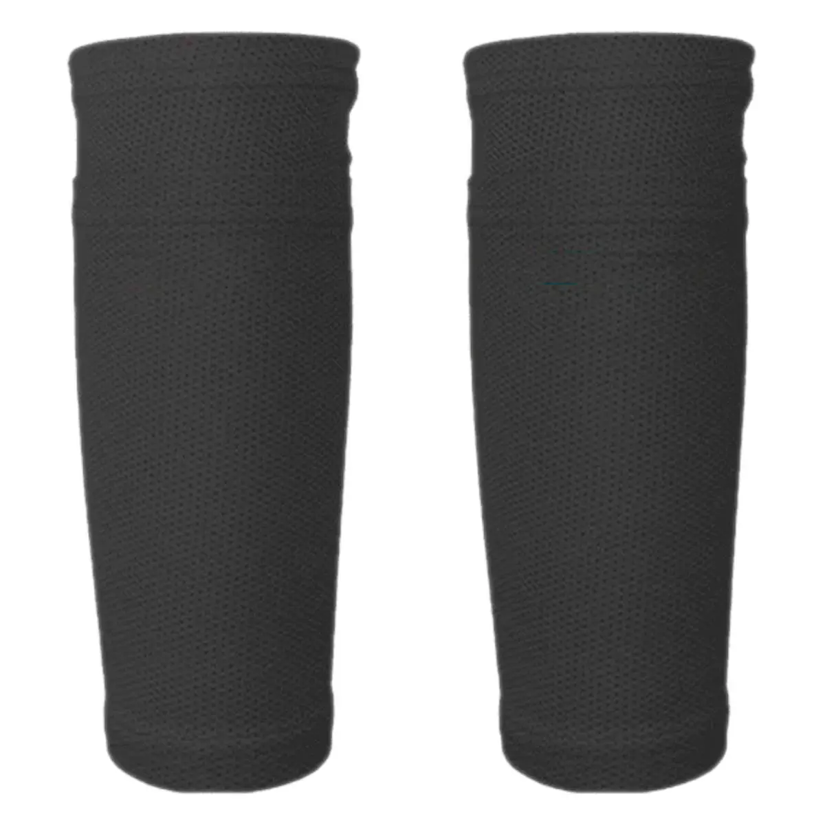 Medias de fútbol negras porta canillera 25cm, textura microperforada.