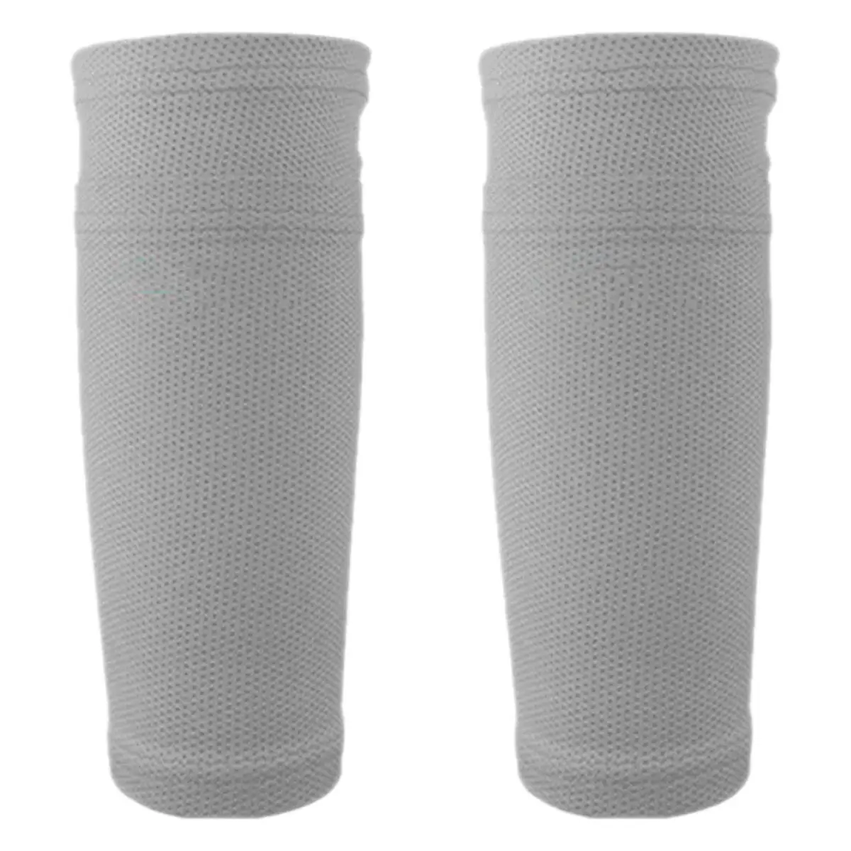Medias de fútbol grises de 25 cm para porta canilleras, con textura de malla.